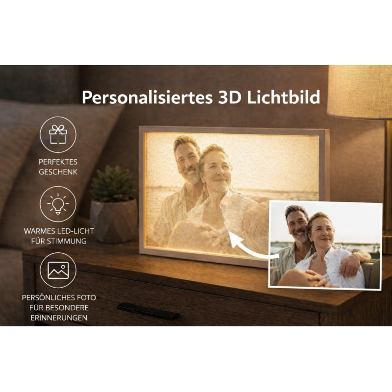 Lithophane - Lichtbild - Personalisierbar - Querformat