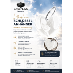 Personalisierbarer Porträt-Lithophane-Schlüsselanhänger aus Epoxidharz
