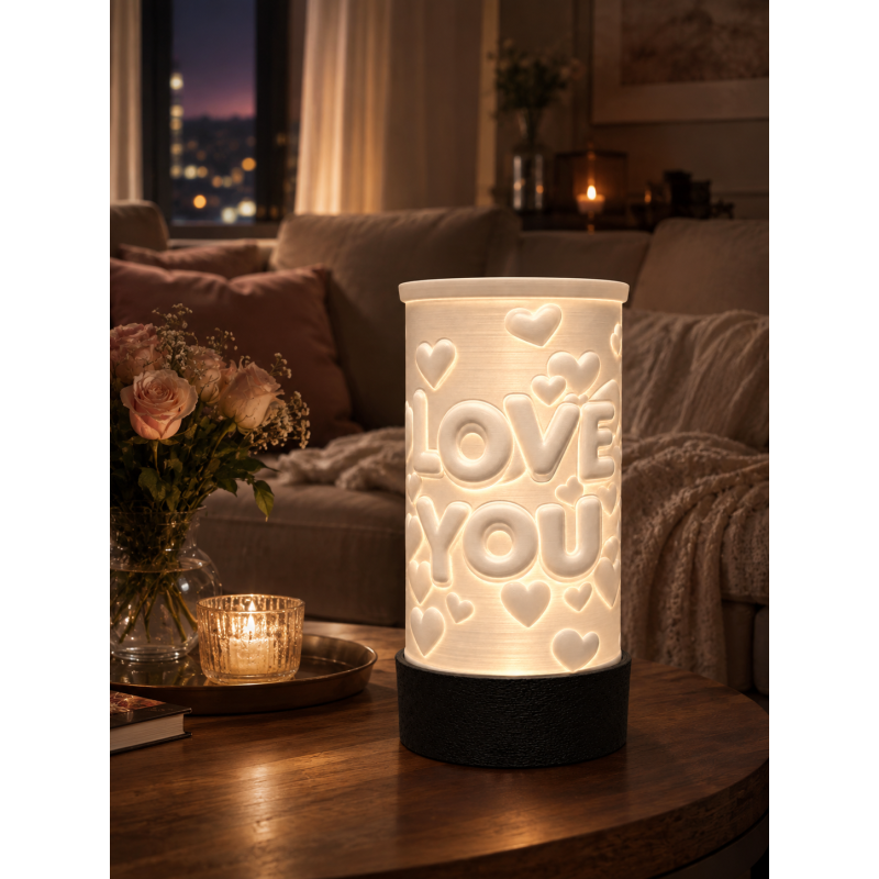 Lithophane Lampe „I LOVE YOU“