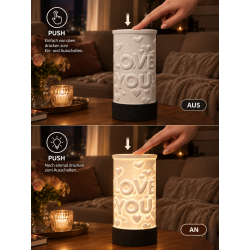 Lithophane Lampe „I LOVE YOU“